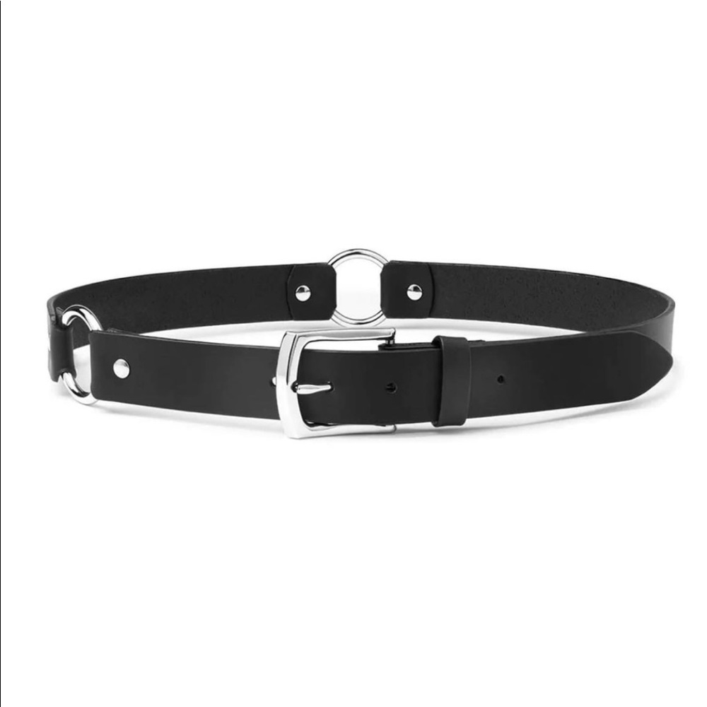 NWT Ardeo Studios Nickel Loop Leather Belt XS/S